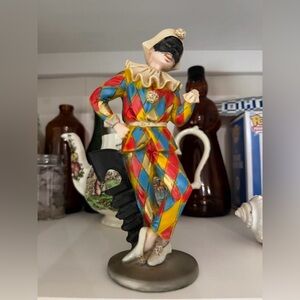 Colorful Vintage Venetian Harlequin Figurine